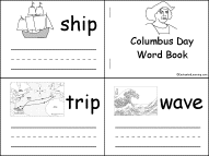 Columbus Day Word Mini Book