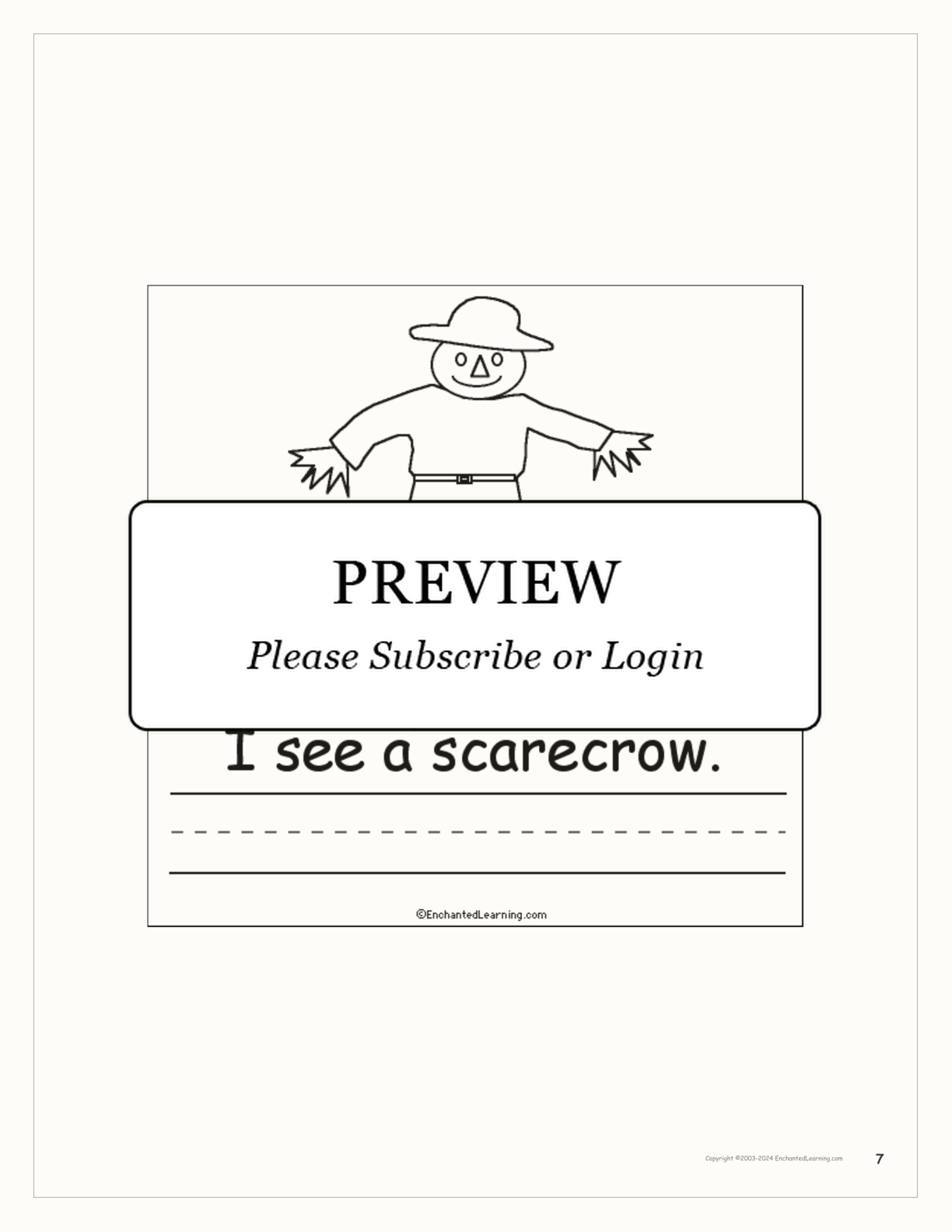 Fall I See... Early Reader Book interactive printout page 7