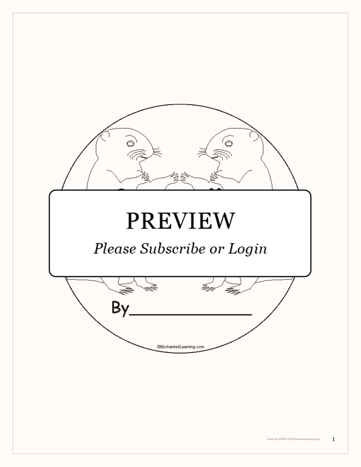 Groundhog Day Activity Book interactive printout page 1