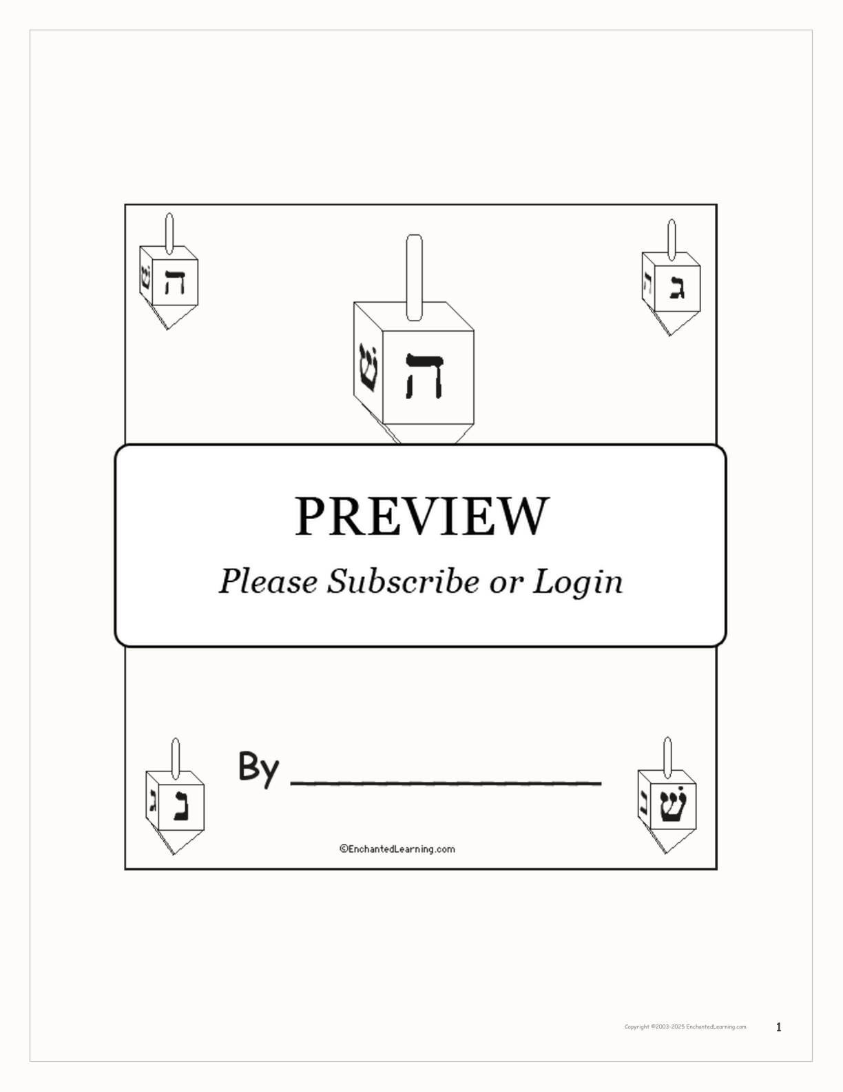 Hanukkah Dreidel Activity Book interactive worksheet page 1