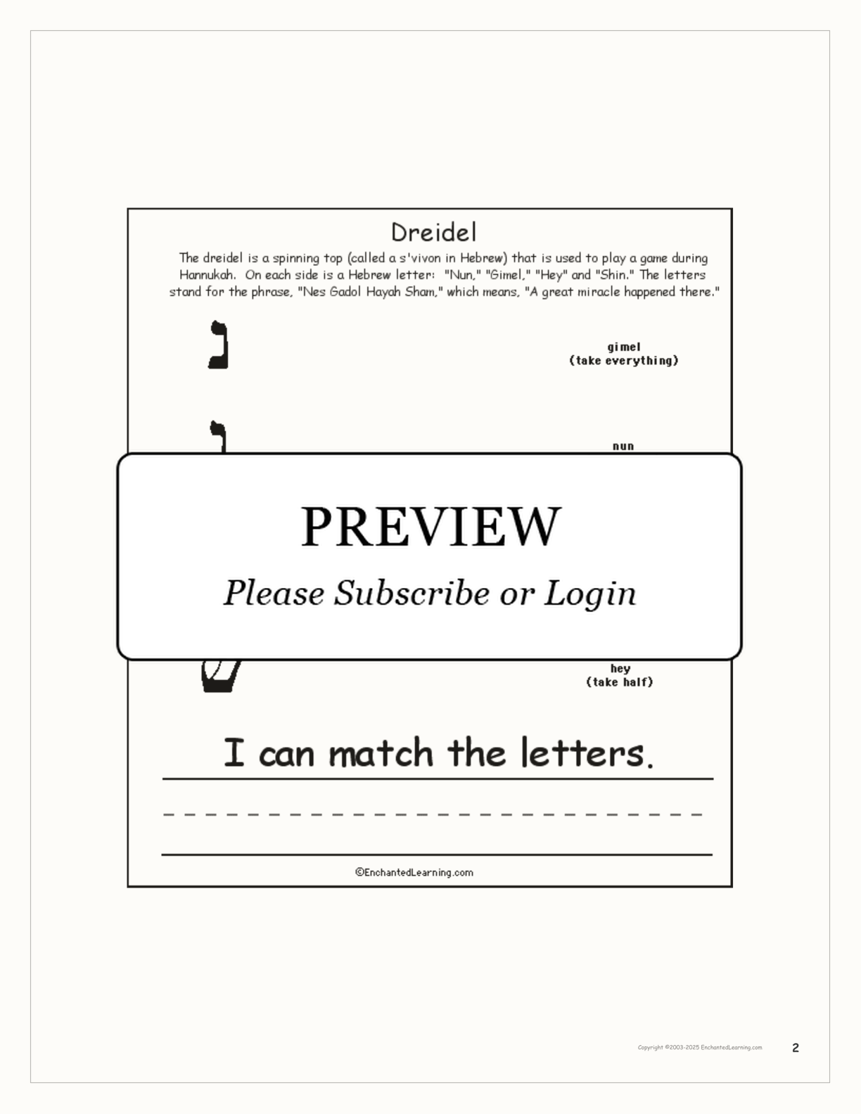 Hanukkah Dreidel Activity Book interactive worksheet page 2