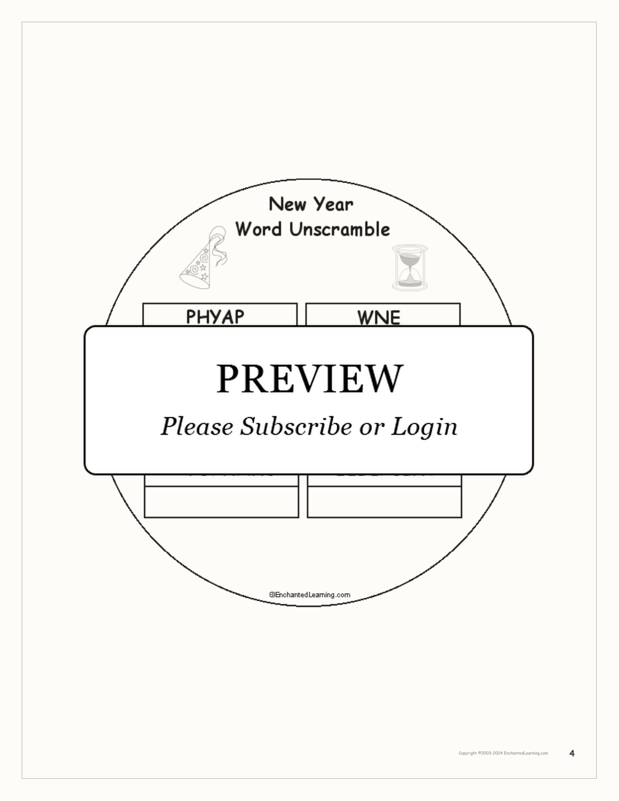 New Year Activity Book interactive printout page 4