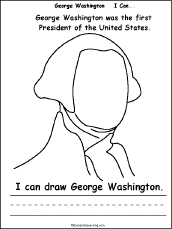 Search result: 'George Washington, I Can..., A Printable Book: Draw George Washington Page'