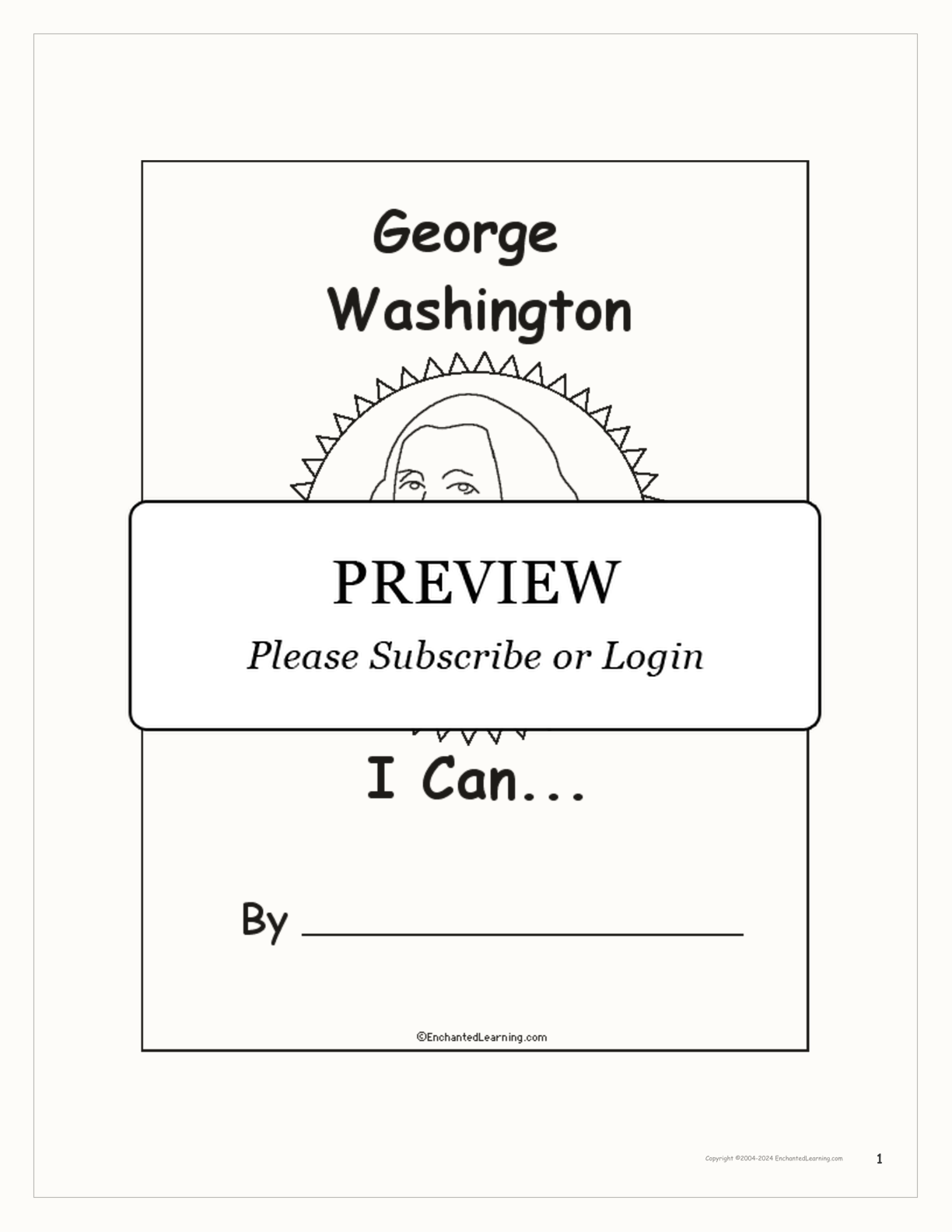 George Washington, I Can... interactive worksheet page 1