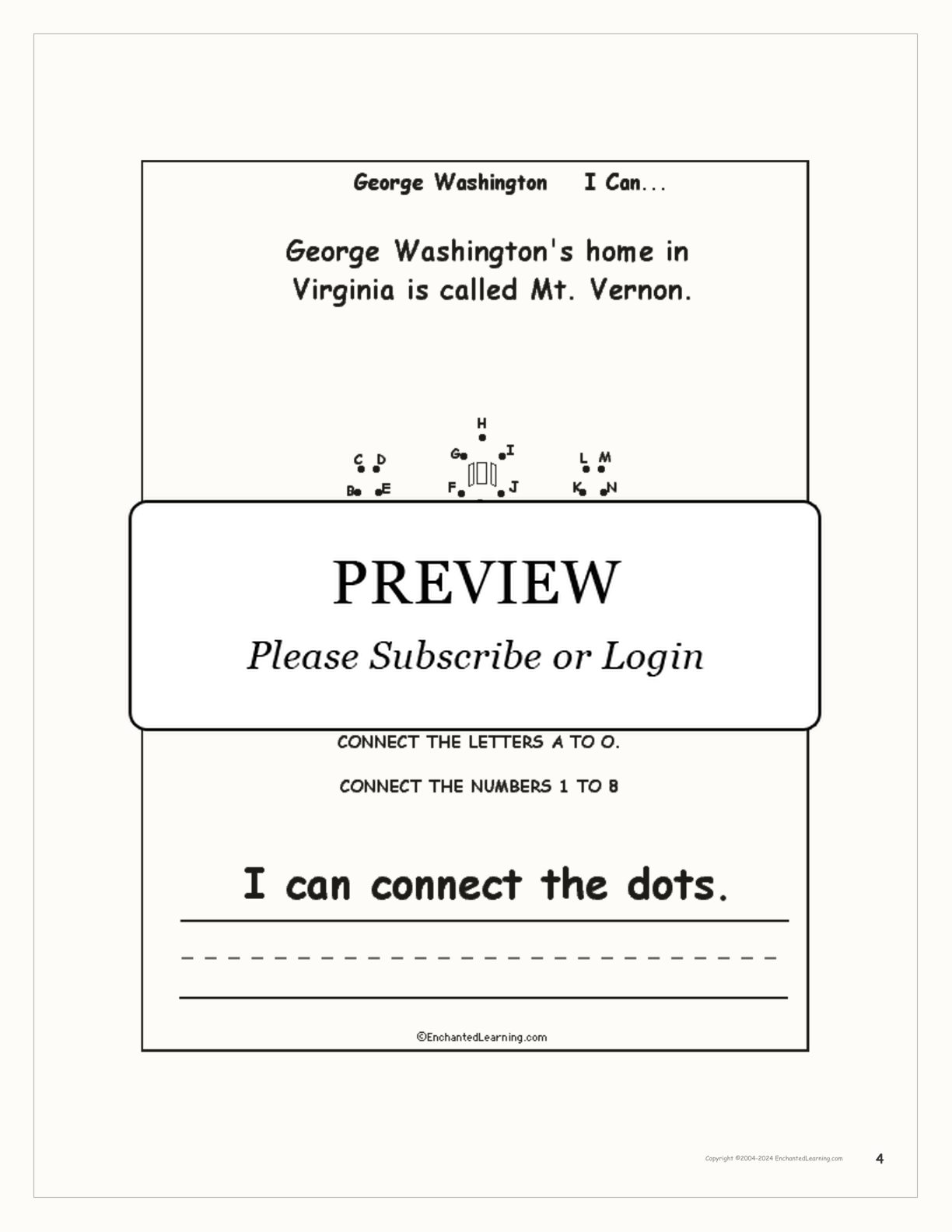 George Washington, I Can... interactive worksheet page 4
