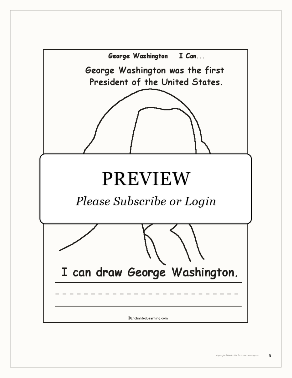 George Washington, I Can... interactive worksheet page 5