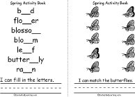 Search result: 'Spring Activity Book, A Printable Book: Fill in the Letters, Matching'
