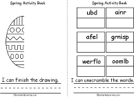 Search result: 'Spring Activity Book, A Printable Book: Finish the Drawing,Word Unscramble'