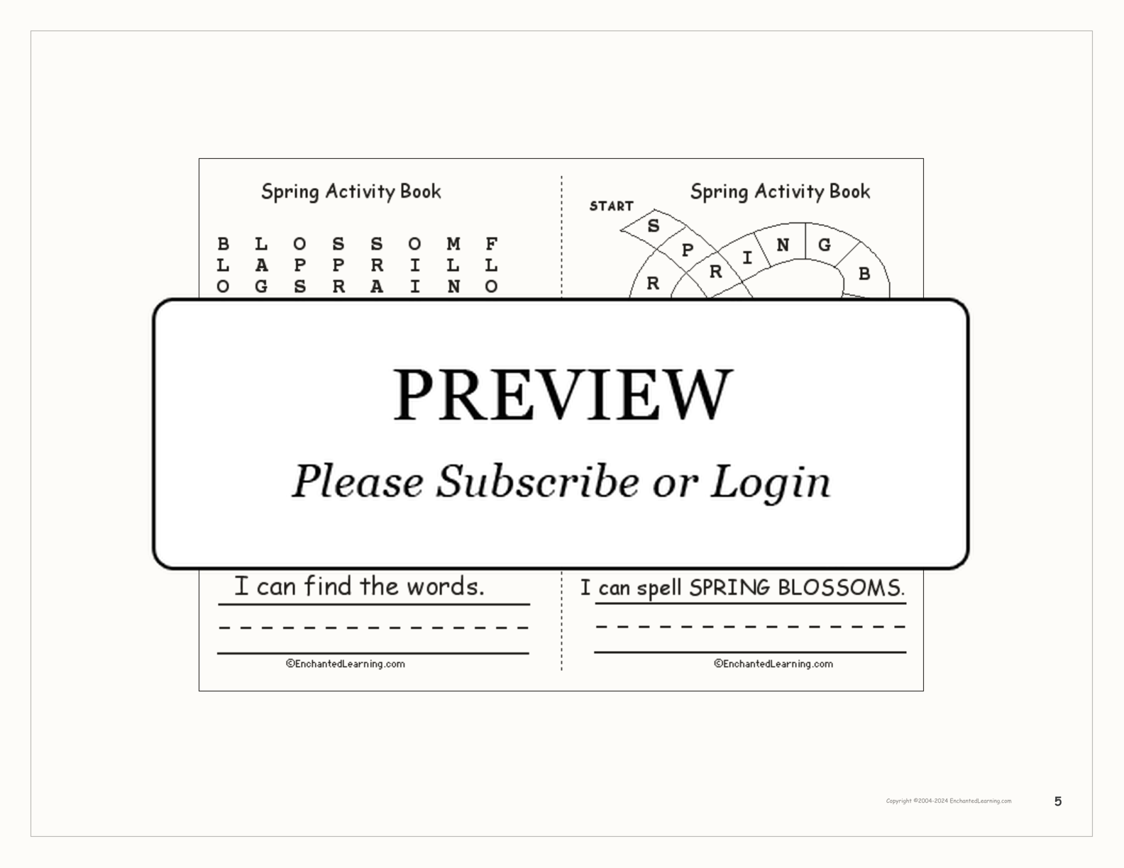 Spring Activity Book interactive worksheet page 5