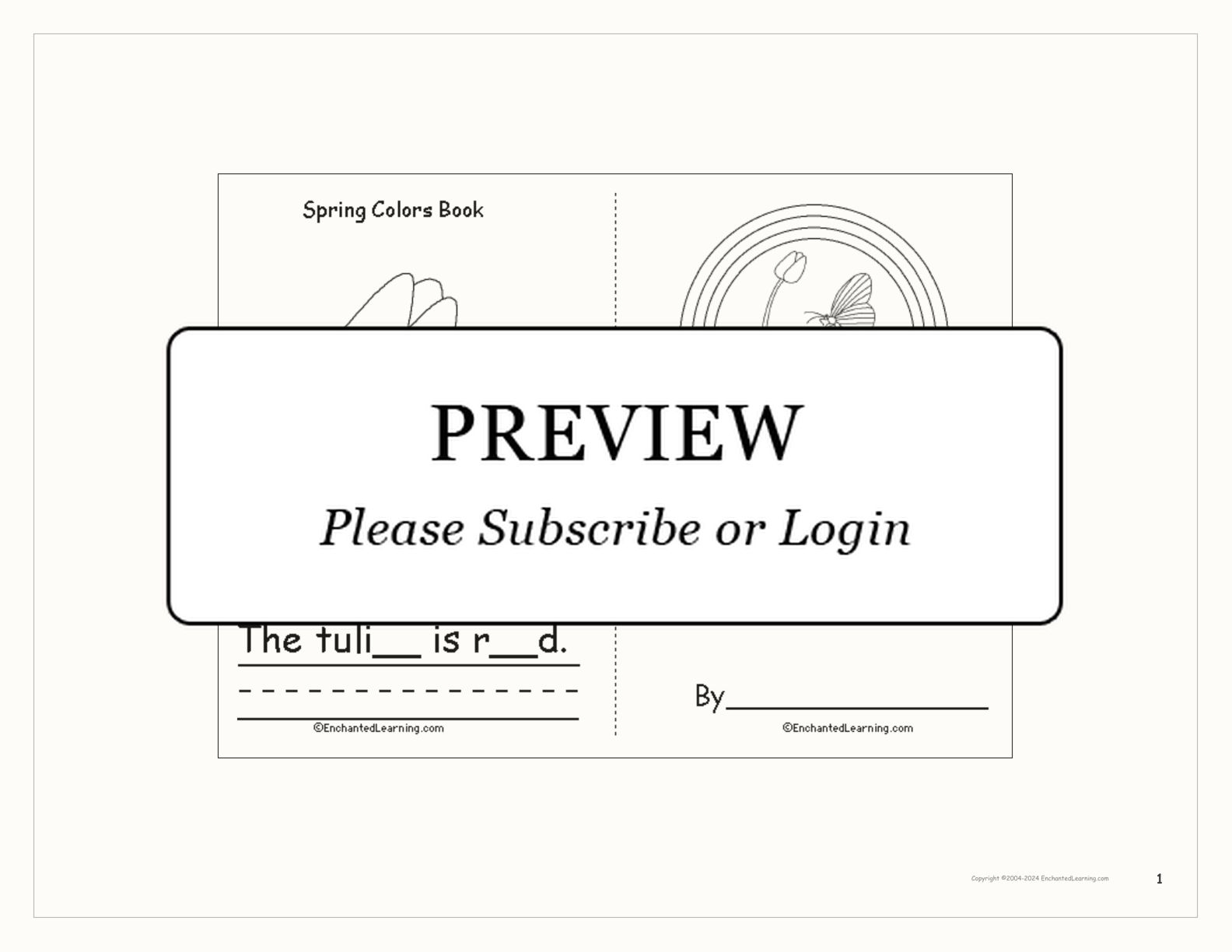 Spring Colors Book interactive worksheet page 1
