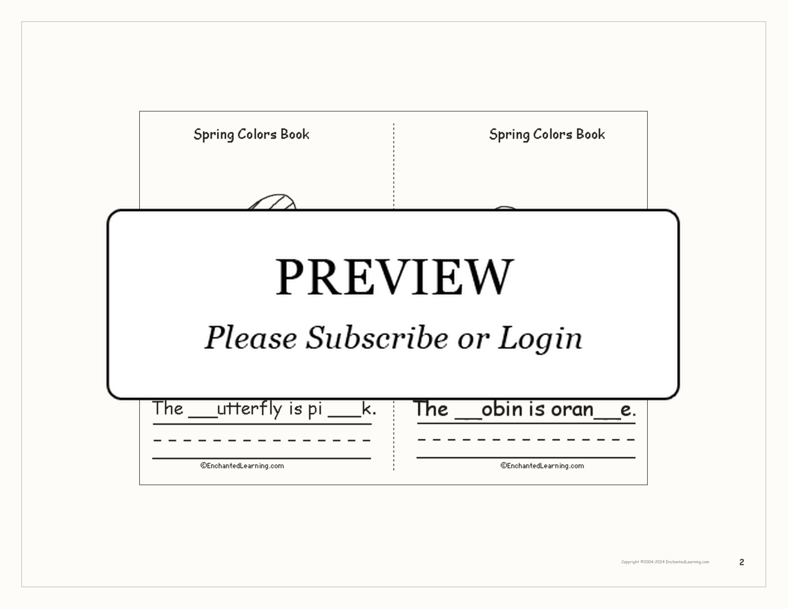 Spring Colors Book interactive worksheet page 2