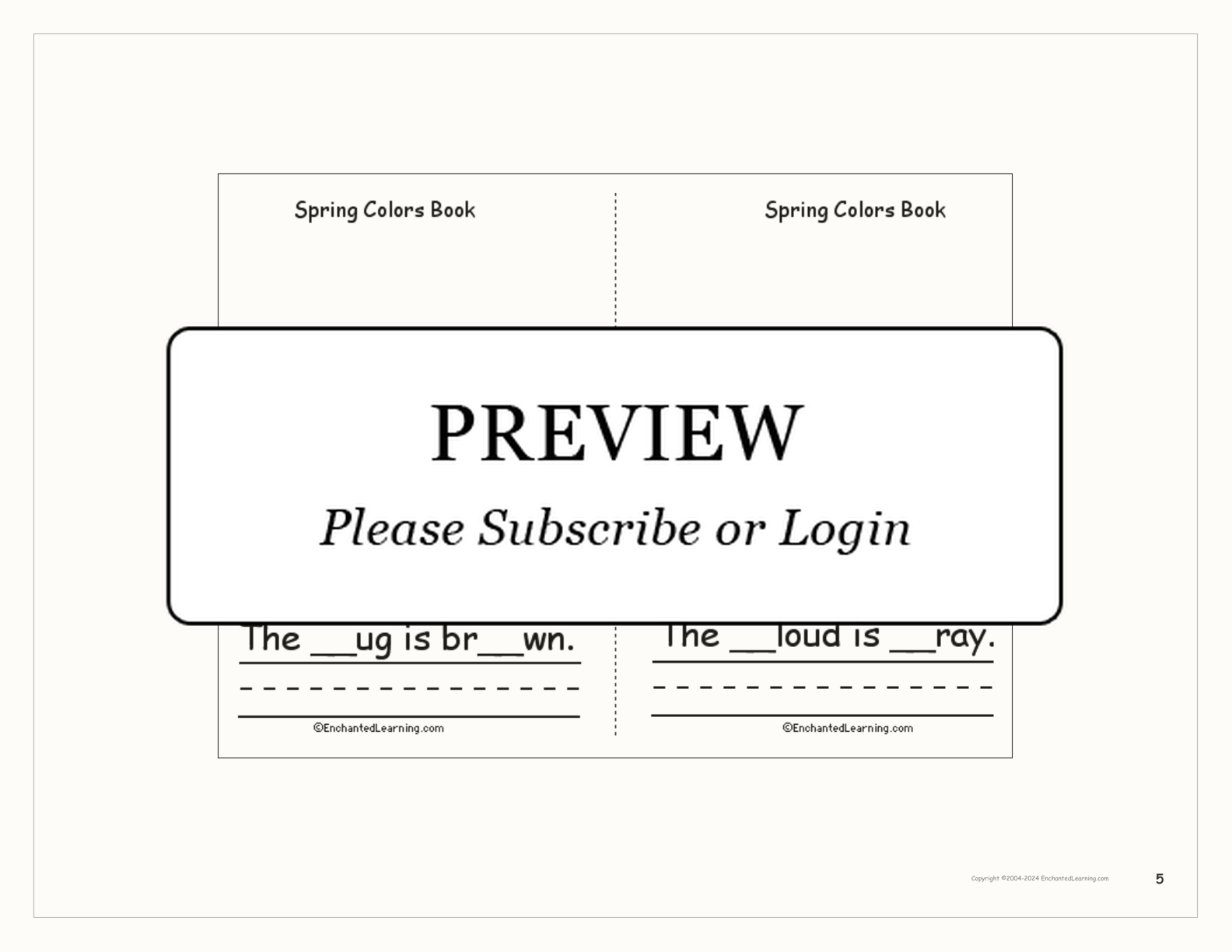 Spring Colors Book interactive worksheet page 5
