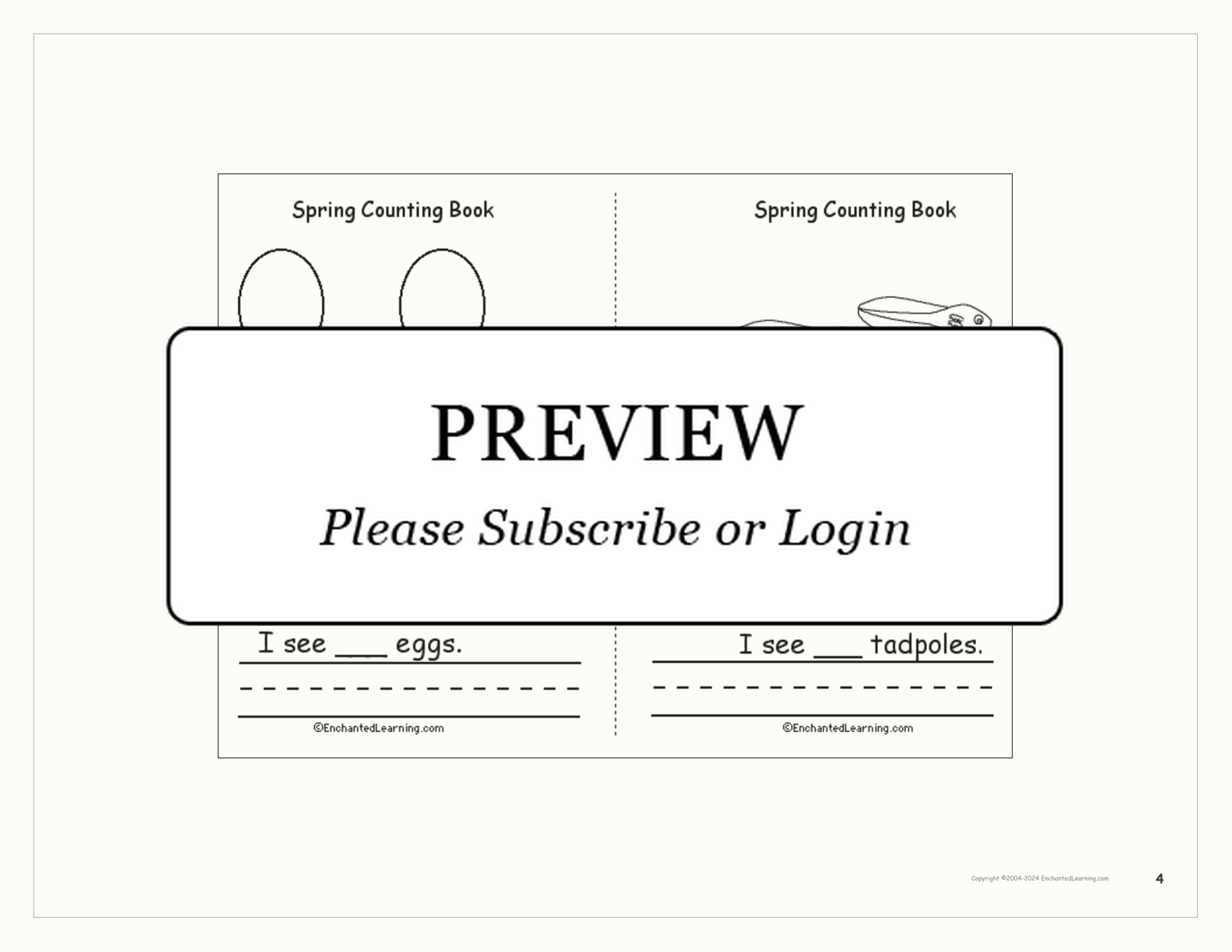 Spring Counting Book interactive worksheet page 4