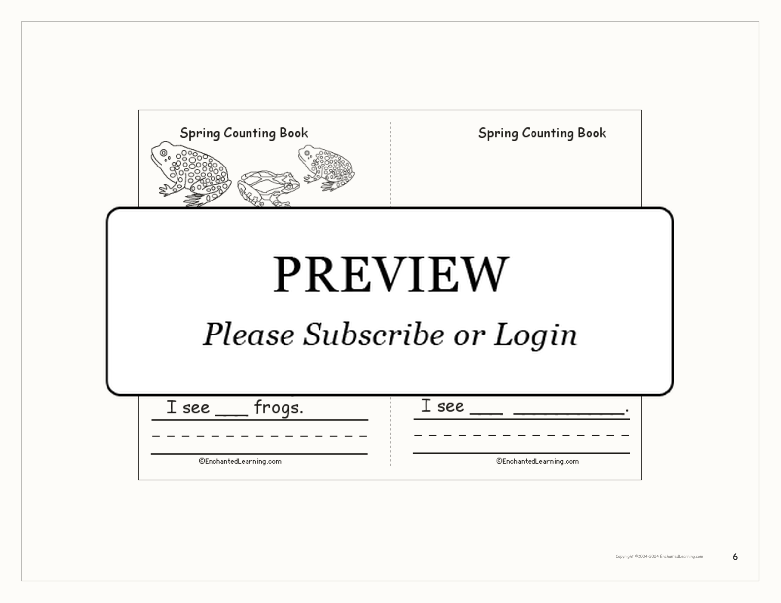Spring Counting Book interactive worksheet page 6