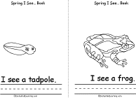Search result: 'Spring I See... Book, A Printable Book: Tadpole, Frog'