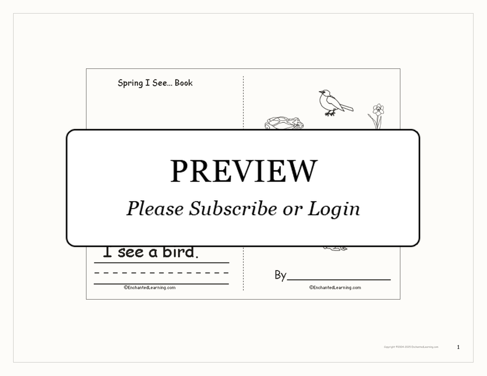 Spring I See A Printable Book Enchanted Learning