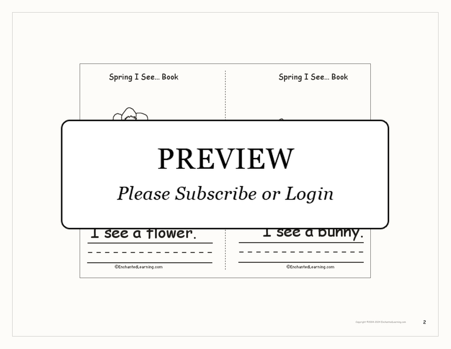 Spring I See... A Printable Book interactive worksheet page 2