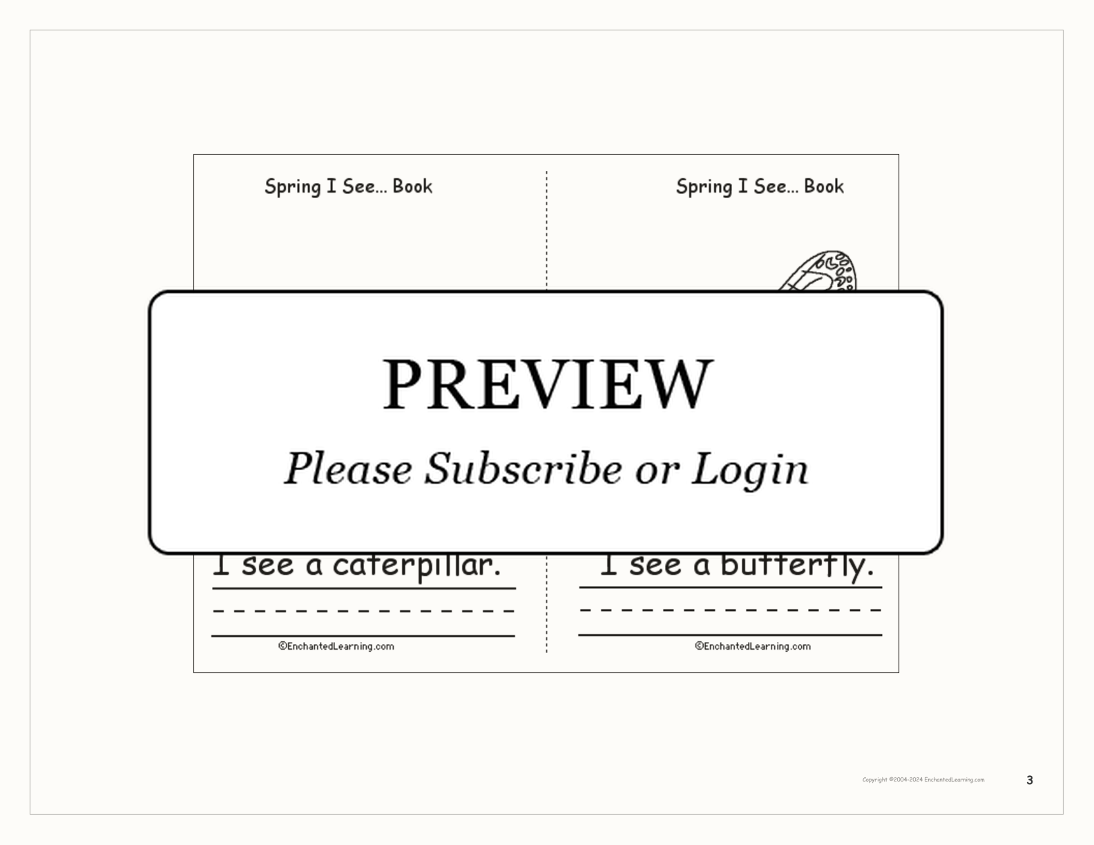 Spring I See... A Printable Book interactive worksheet page 3