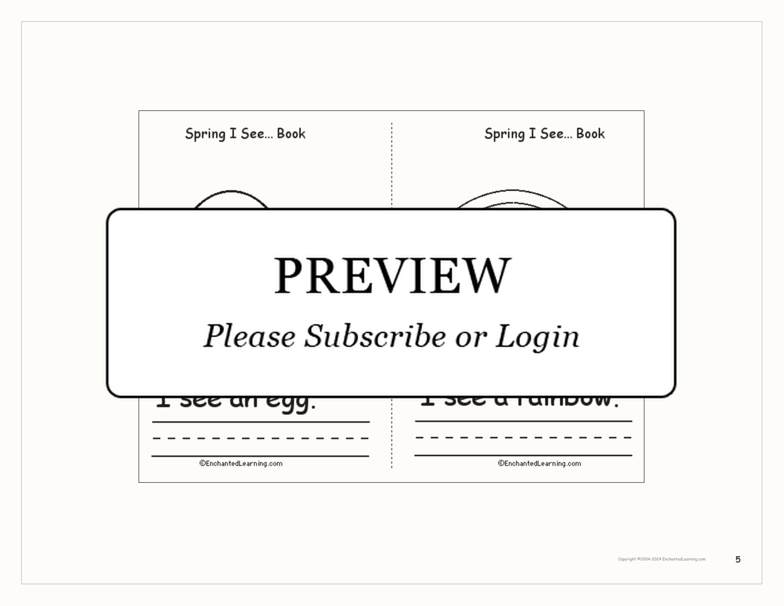 Spring I See... A Printable Book interactive worksheet page 5