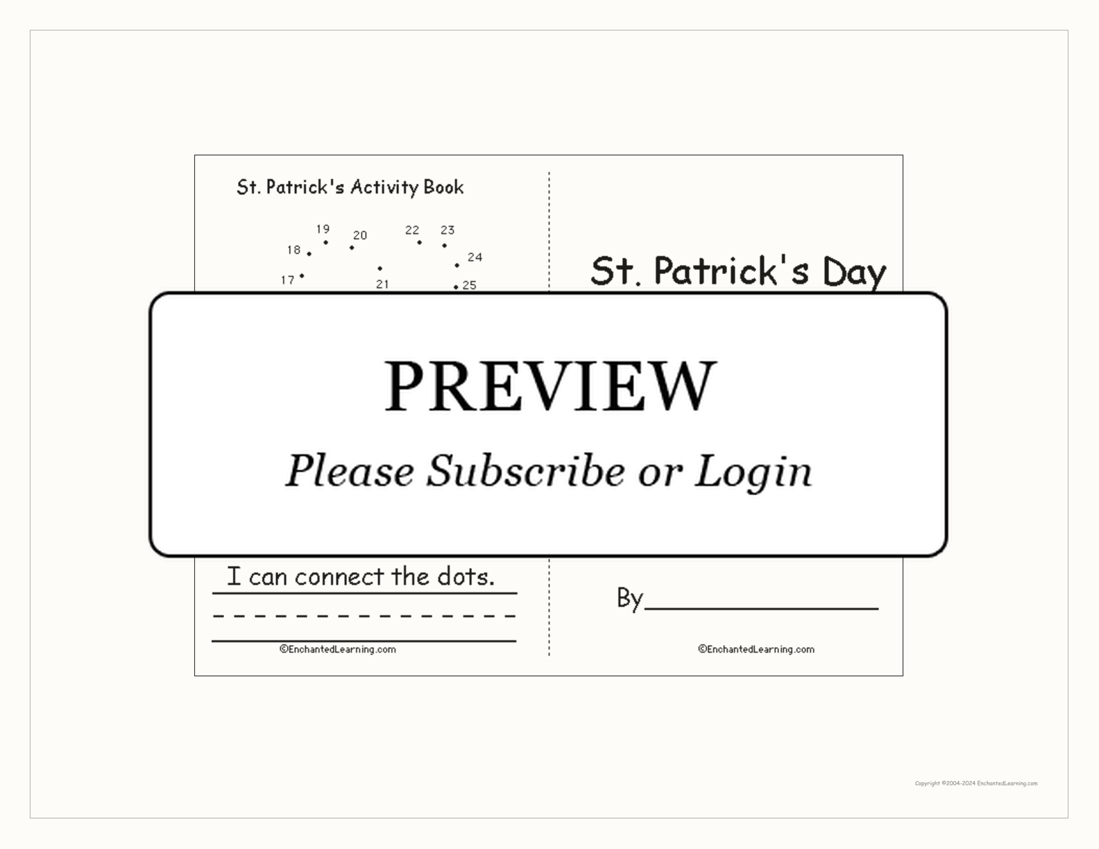 St. Patrick's Day Activity Book interactive worksheet page 1