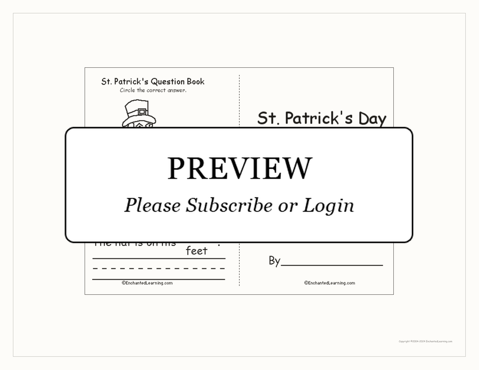 St. Patrick's Question Book interactive worksheet page 1