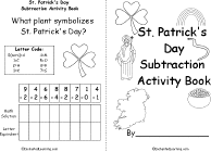 Search result: 'St. Patricks Subtraction Activity Book, A Printable Book: Cover, Shamrock'