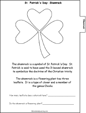 Search result: 'St. Patrick's Day, A Printable Book: Shamrock Page'