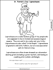 Search result: 'St. Patrick's Day, A Printable Book: Leprechauns Page'