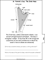 Search result: 'St. Patrick's Day, A Printable Book: Harp Page'
