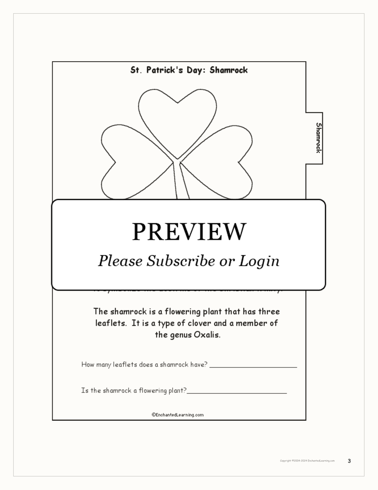 St. Patrick's Day Printable Book - Enchanted Learning