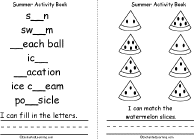 Search result: 'Summer Activity Book, A Printable Book: Fill in the Letters, Matching'