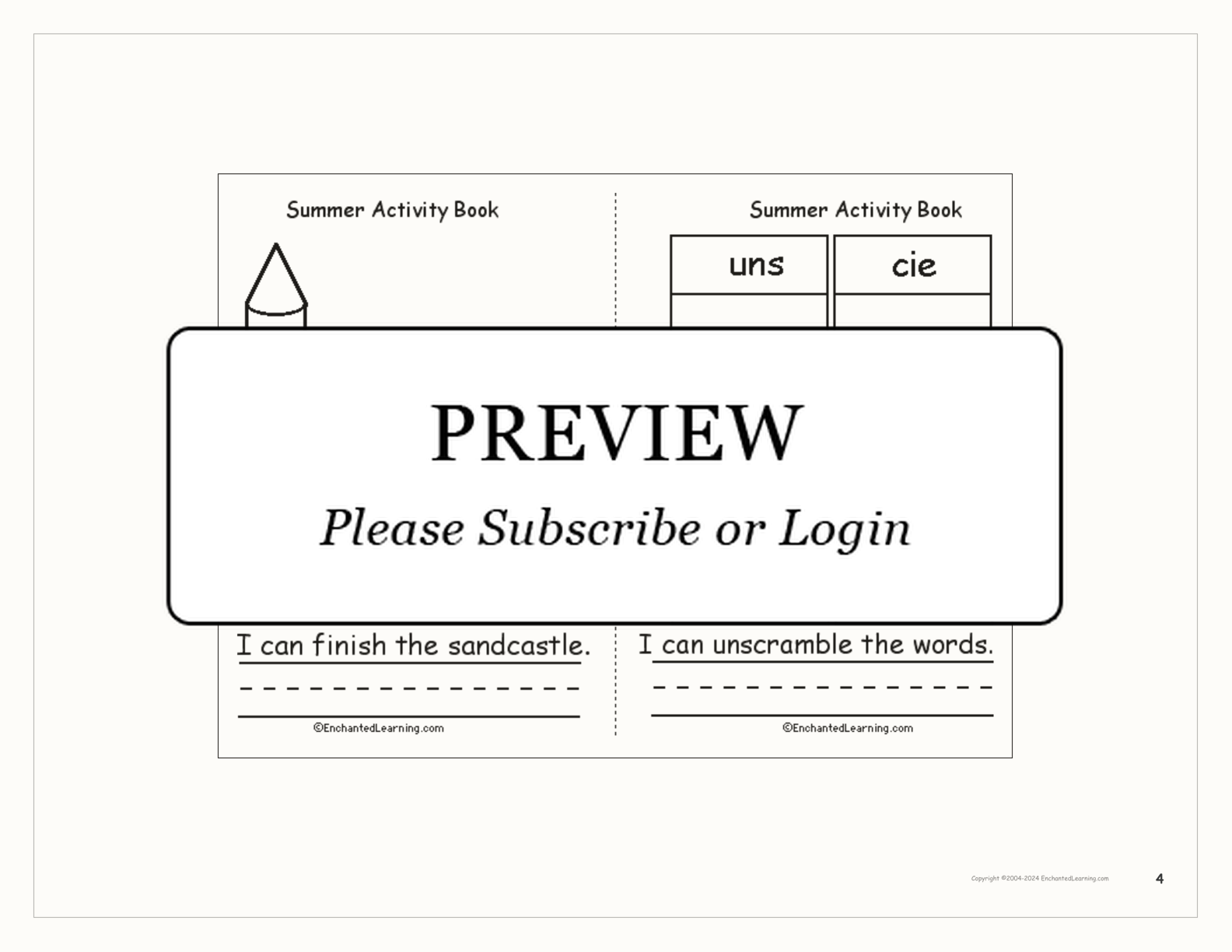 Summer Activity Book interactive worksheet page 4