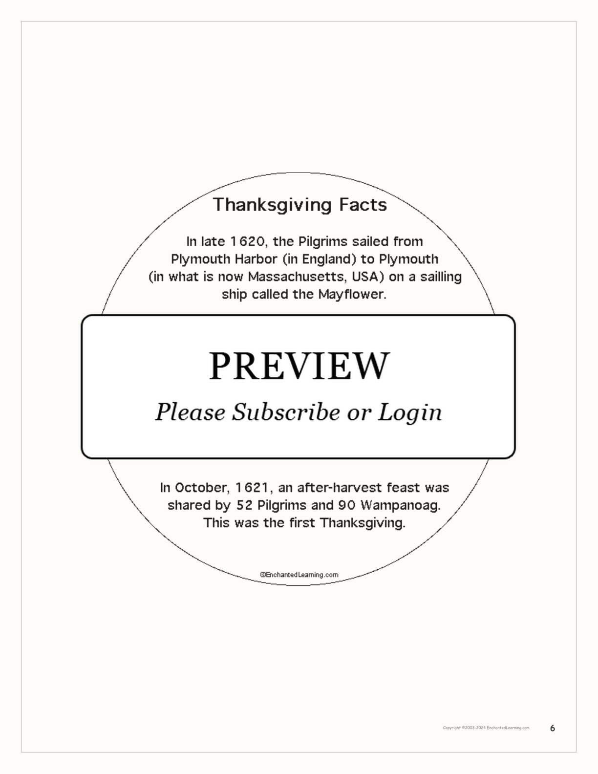 Thanksgiving Shape Book Printout interactive printout page 6