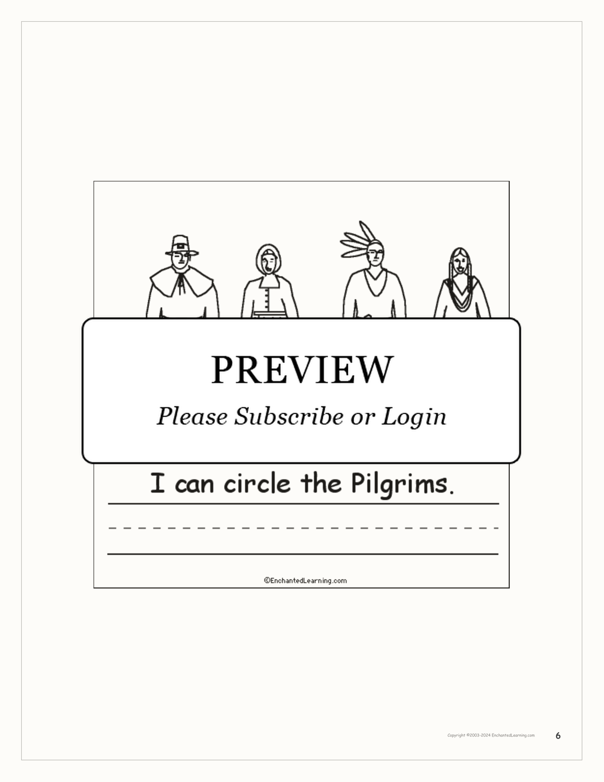 Thanksgiving I Can... A Book for Early Readers interactive worksheet page 6