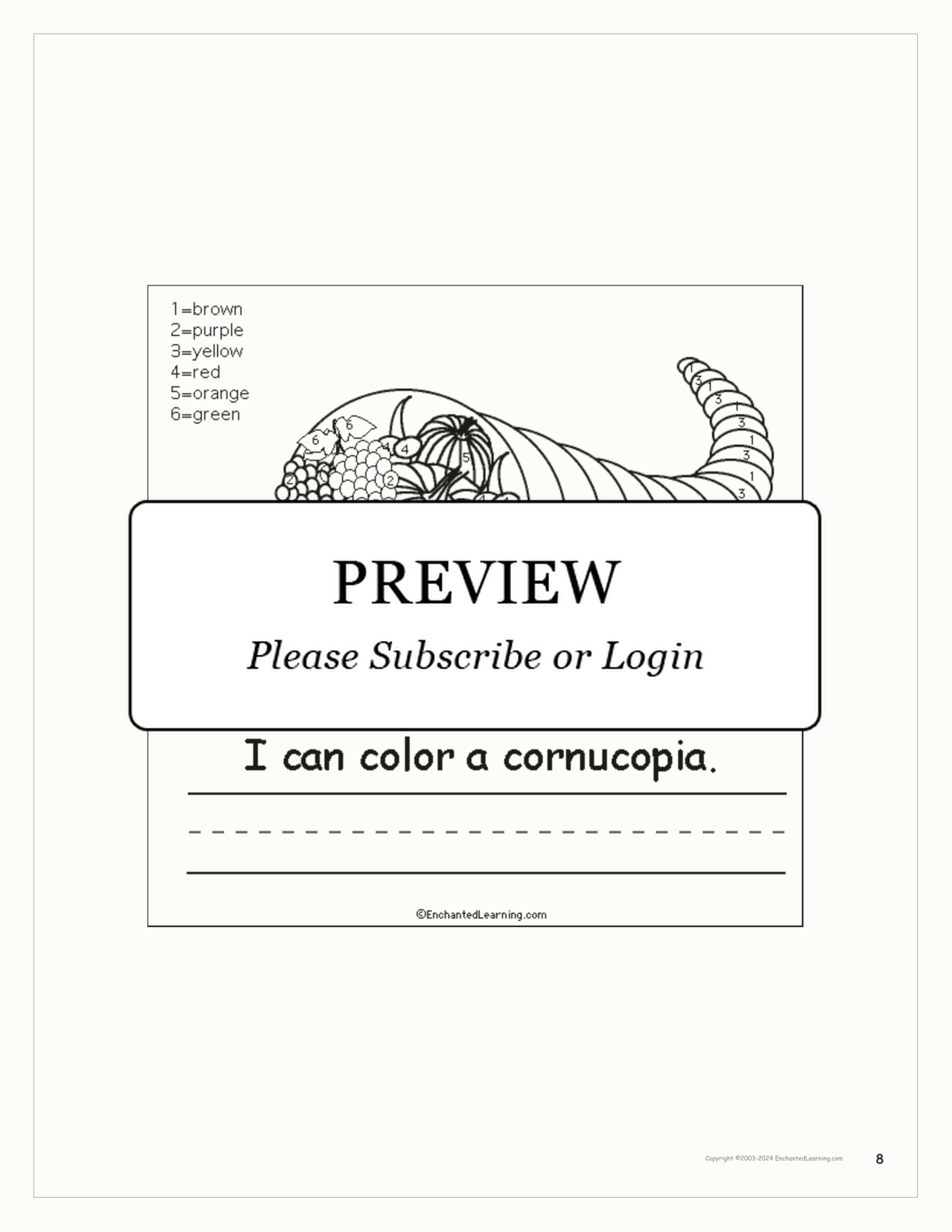 Thanksgiving I Can... A Book for Early Readers interactive worksheet page 8