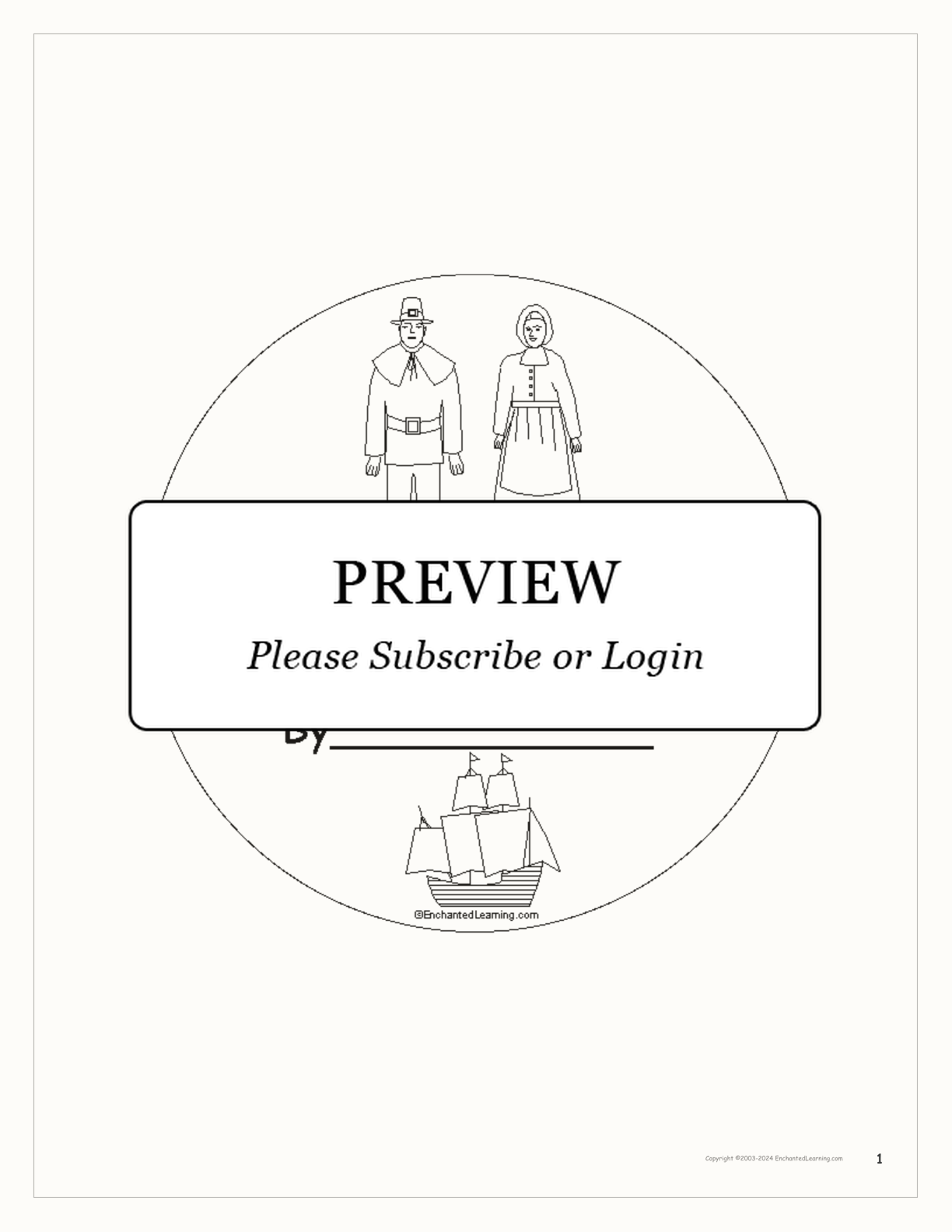 Printable Pilgrim Activity Book interactive worksheet page 1