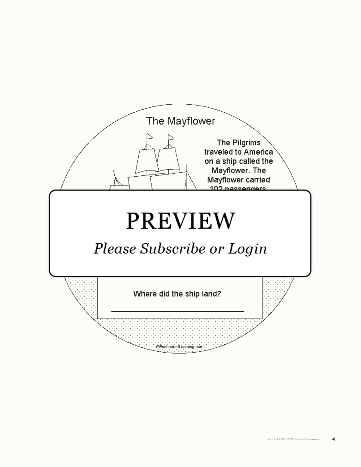 Printable Pilgrim Activity Book interactive worksheet page 4