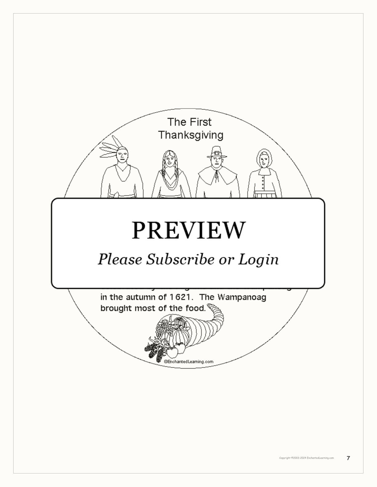 Pilgrim Printable Activity Book interactive worksheet page 7