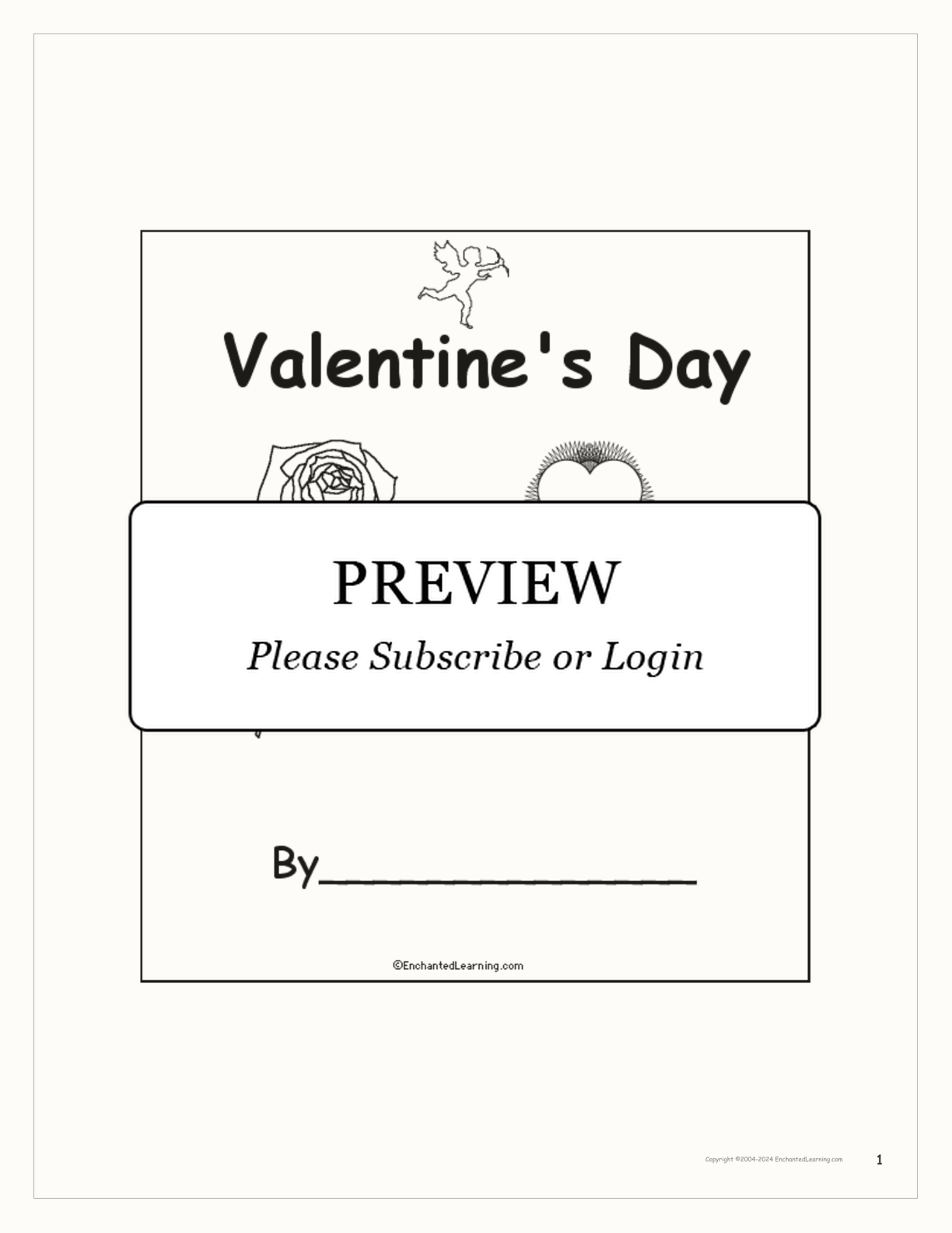 Valentine's Day 'I Can' Book interactive worksheet page 1