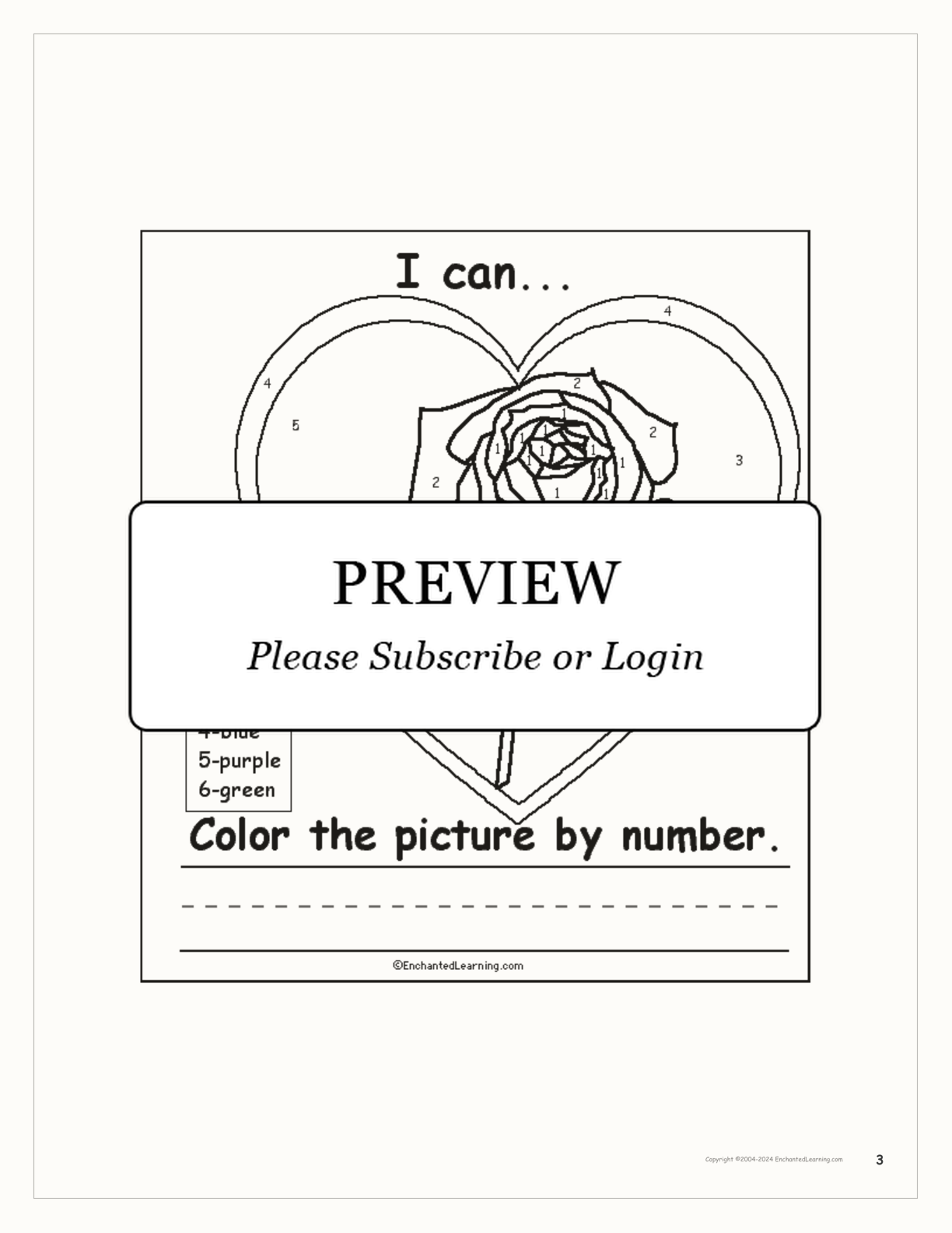 Valentine's Day 'I Can' Book interactive worksheet page 3