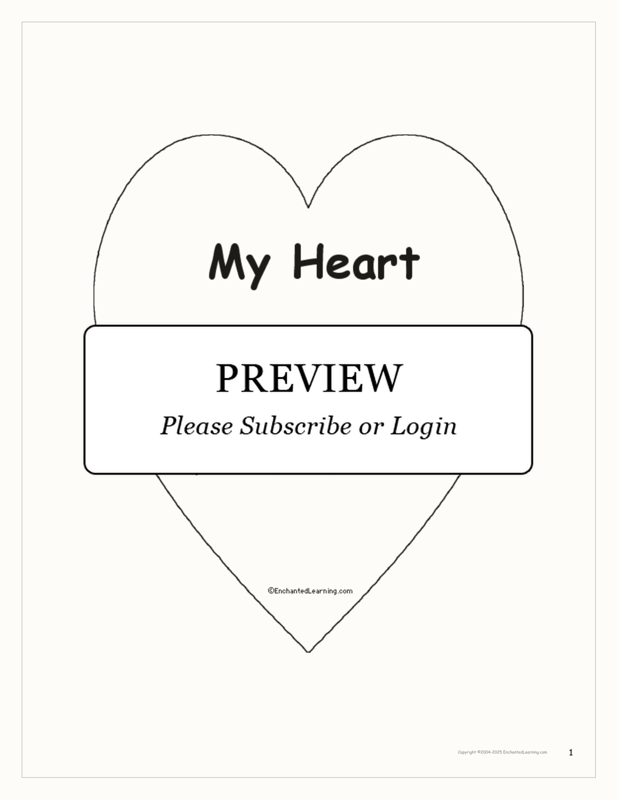 My Heart... A Printable Book About Feelings interactive worksheet page 1