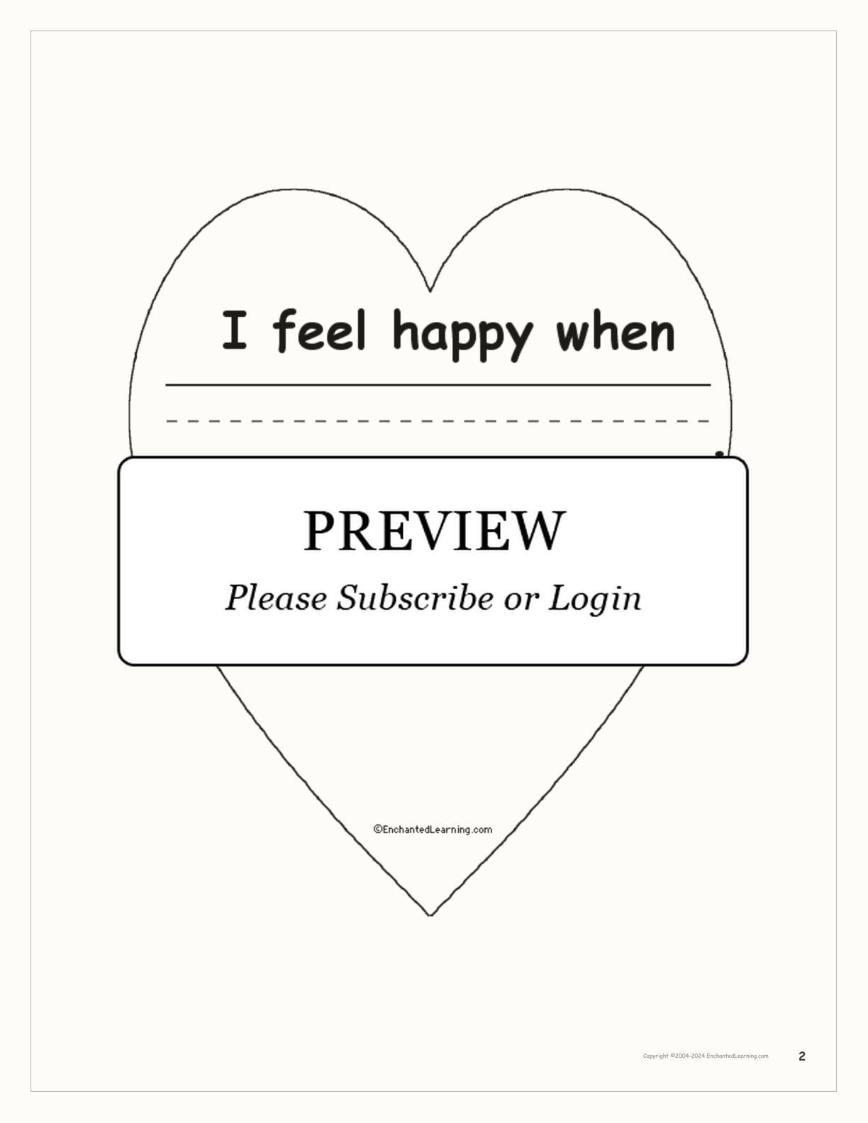 My Heart... A Printable Book About Feelings interactive worksheet page 2