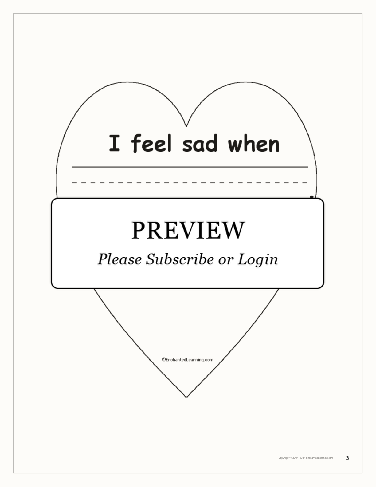 My Heart... A Printable Book About Feelings interactive worksheet page 3