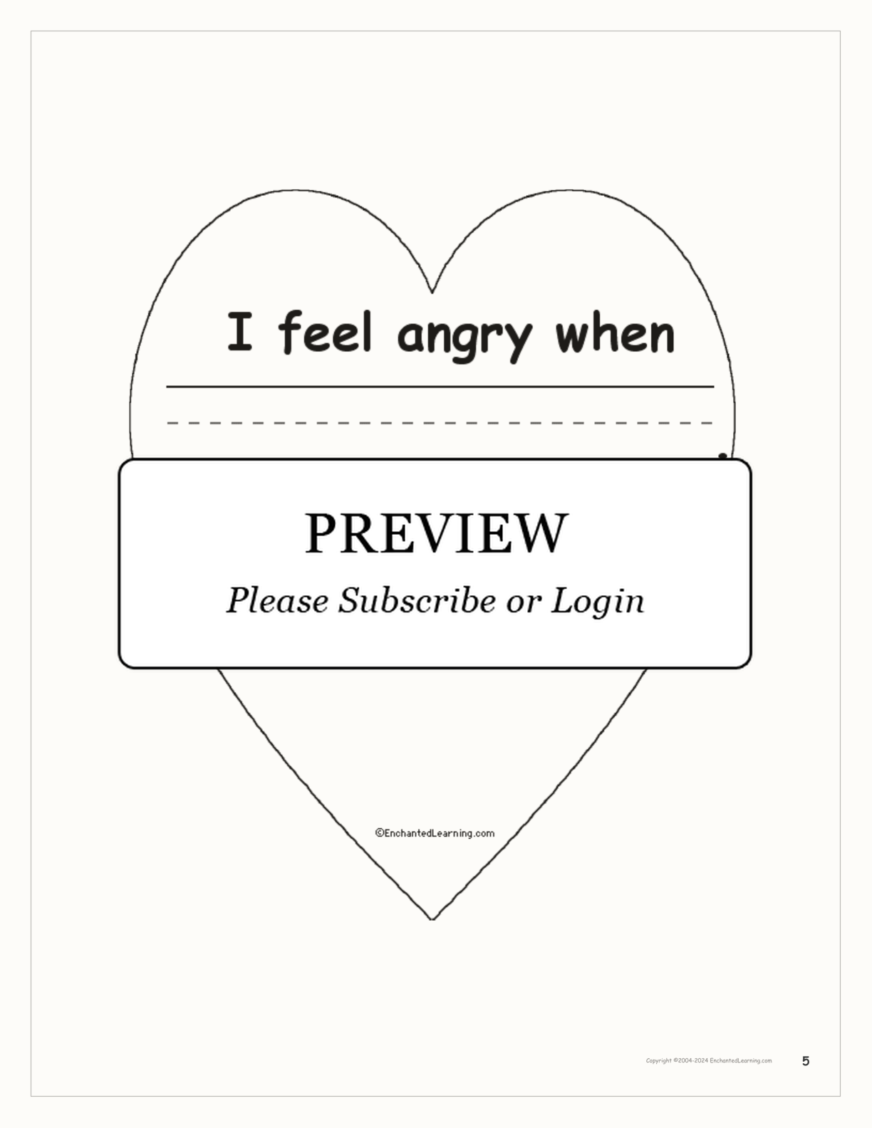 My Heart... A Printable Book About Feelings interactive worksheet page 5