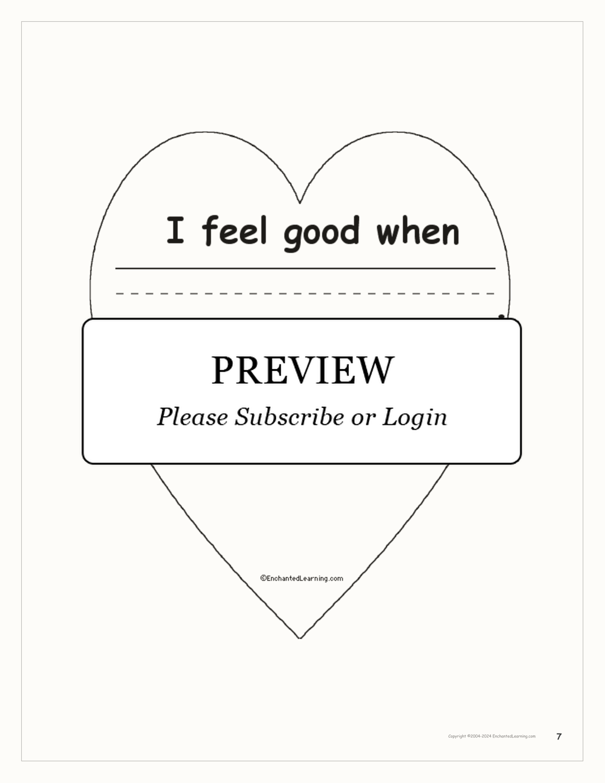 My Heart... A Printable Book About Feelings interactive worksheet page 7
