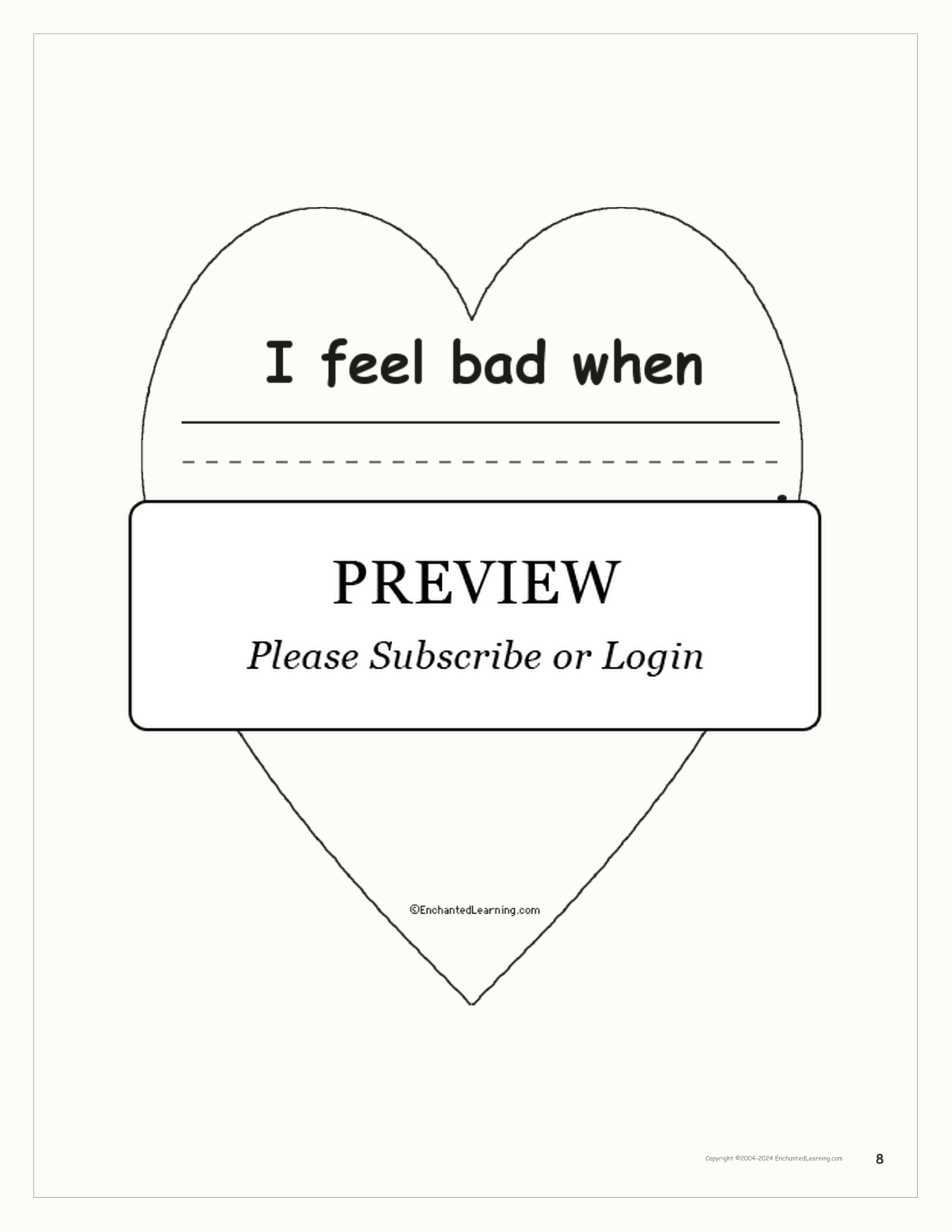 My Heart... A Printable Book About Feelings interactive worksheet page 8
