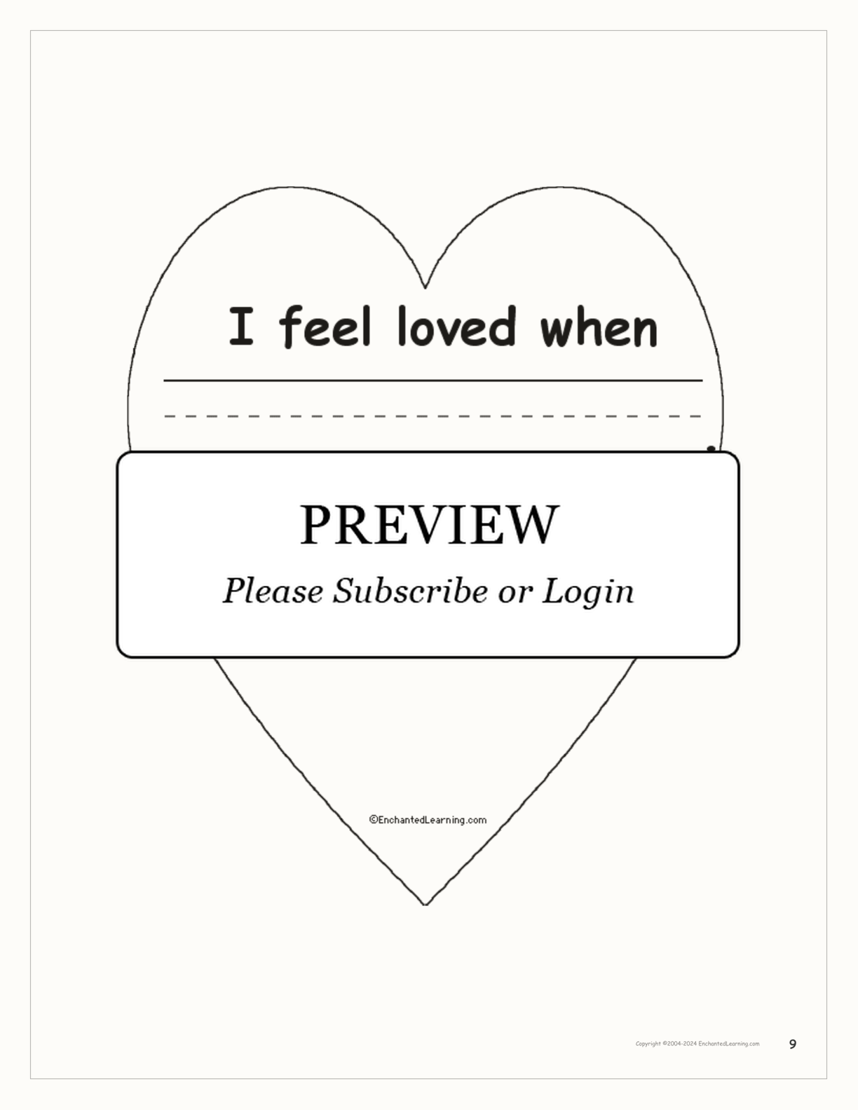 My Heart... A Printable Book About Feelings interactive worksheet page 9
