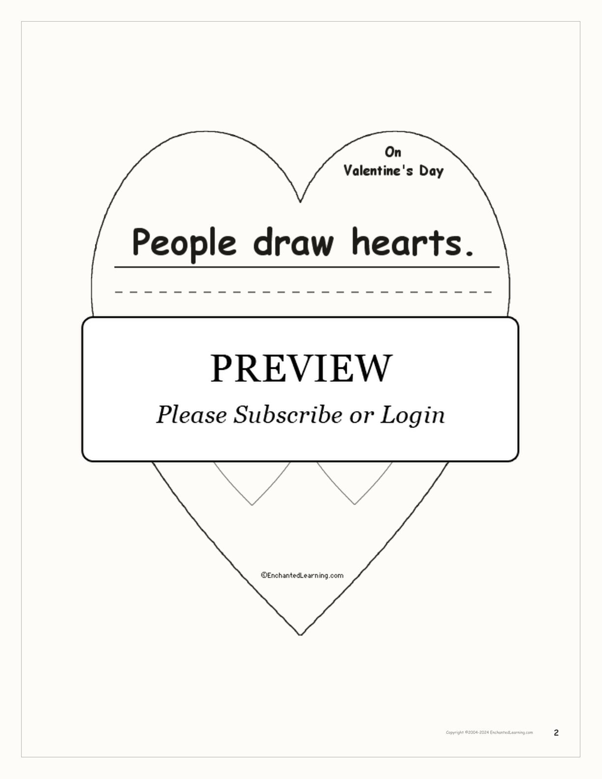 'On Valentine's Day, People...' Early Reader Book interactive worksheet page 2