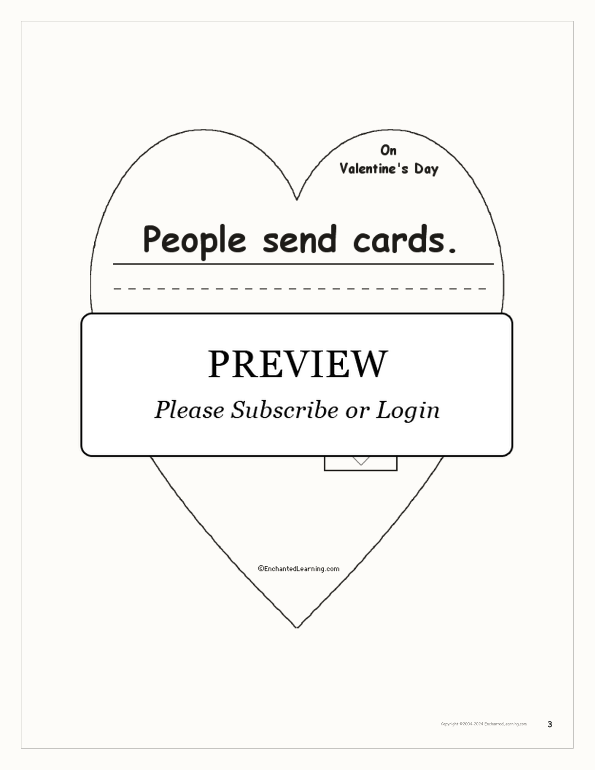'On Valentine's Day, People...' Early Reader Book interactive worksheet page 3