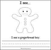 Search result: 'Winter I see... Early Reader Book: Gingerbread Man Page'